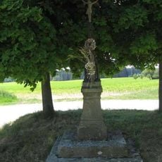 Boží muka na západním okraji obce Pořežín u křižovatky silnice na Přibyslav a místních komunikací