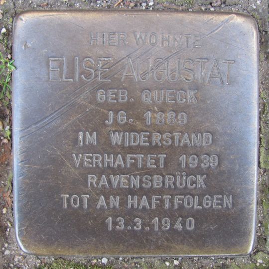 Stolperstein en memoria de Elise Augustat