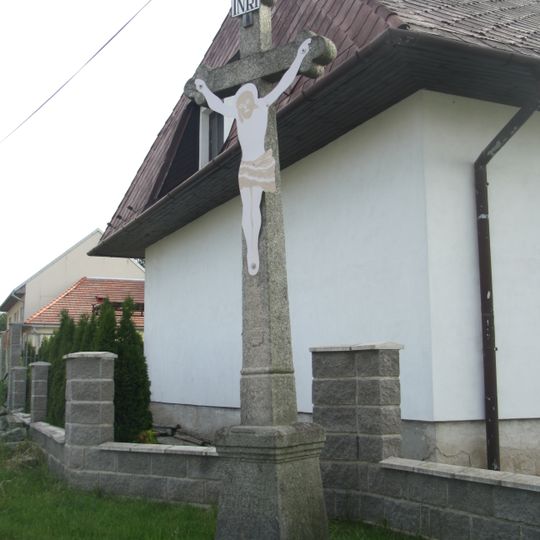 Wayside cross near crossroad