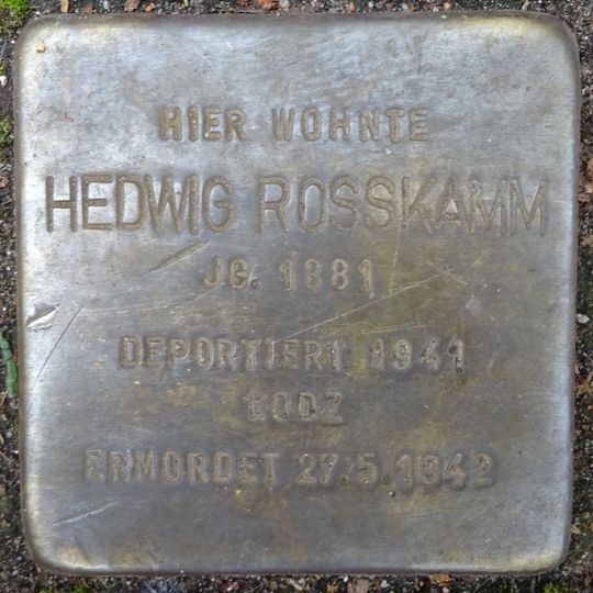 Stolperstein en memoria de Hedwig Rosskamm