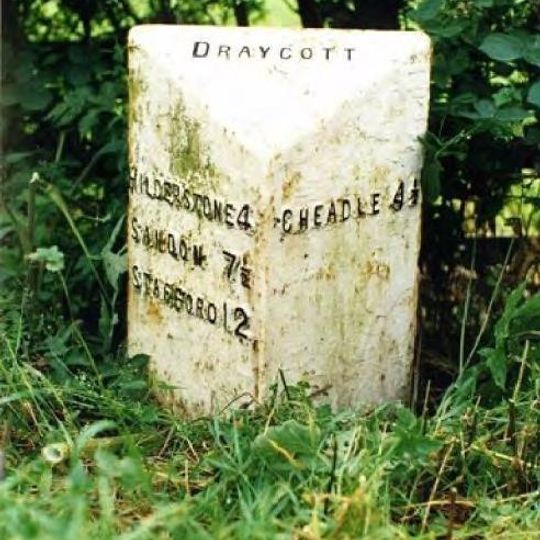 Milepost, Manor Farm, between Draycott & Cresswell, nr jct