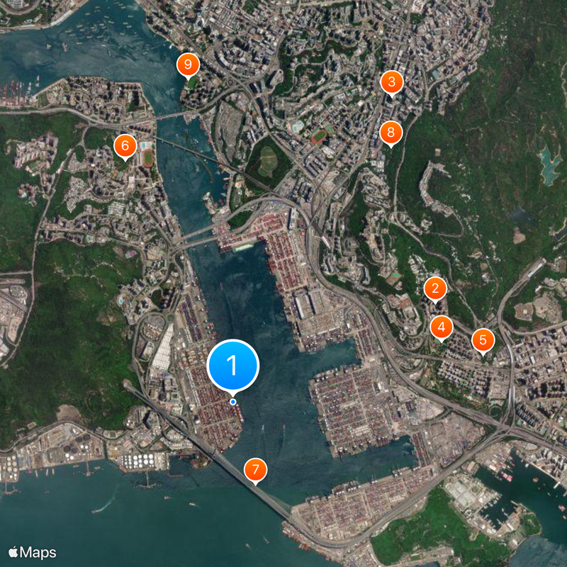 Puerto de Hong Kong Mapa