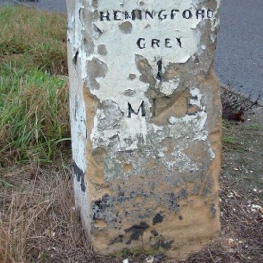 Milestone, Goretree Rd, at jct with A14