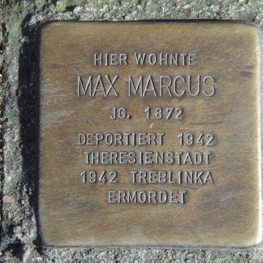 Stolperstein à la mémoire de Max Marcus