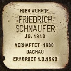 Stolperstein dedicated to Friedrich Schnaufer