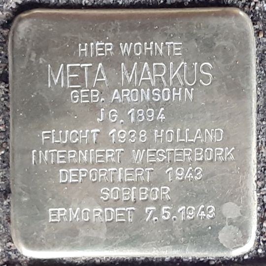 Stolperstein en memoria de Meta Markus