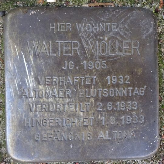 Stolperstein dedicated to Walter Möller