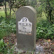 Milestone, 500m S of Somerset border N of Exebridge