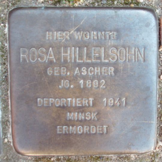 Stolperstein dedicated to Rosa Hillelsohn
