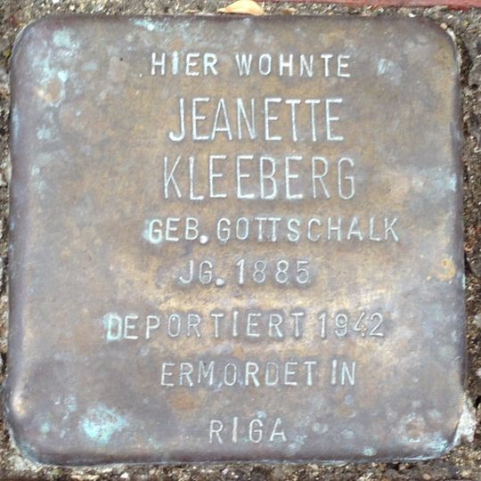 Stolperstein en memoria de Jeanette Kleeberg