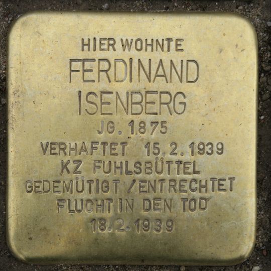 Stolperstein en memoria de Ferdinand Isenberg