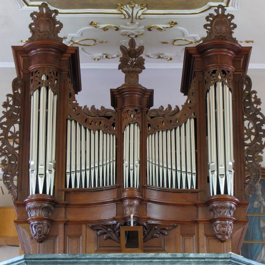 Organo della galleria nella chiesa di San Giovanni Battista a Saasenheim