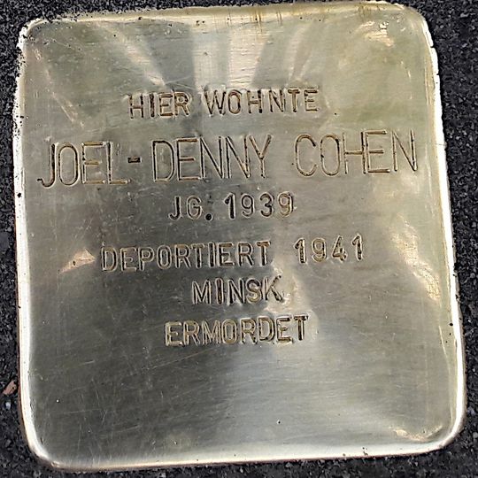 Stolperstein dedicated to Joel-Denny Cohen