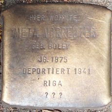 Stolperstein à la mémoire de Meta Vorreuter