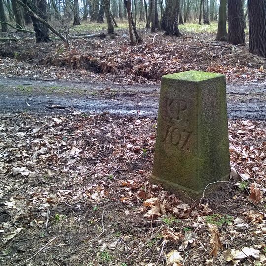 Sächsisch-Preußischer Grenzstein: Pilarpaar Nr. 107