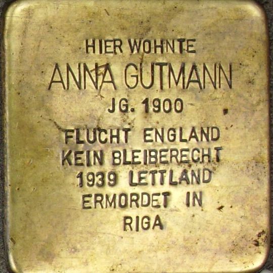 Stolperstein en memoria de Anna Gutmann