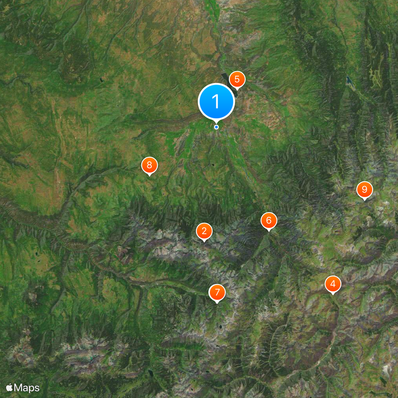 Hrabstwo Ouray Mapa