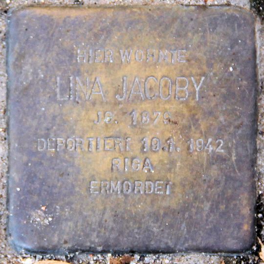 Stolperstein en memoria de Lina Jacoby