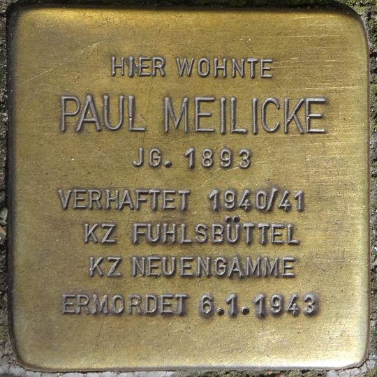 Stolperstein à la mémoire de Paul Meilicke
