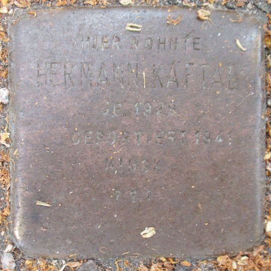 Stolperstein dedicated to Hermann Kaftal