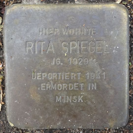 Stolperstein dedicated to Rita Spiegel