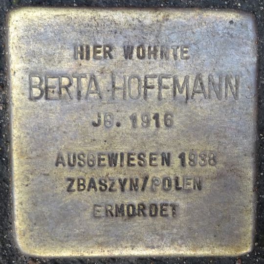 Stolperstein dedicated to Berta Hoffmann