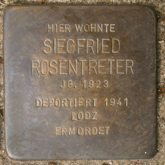 Stolperstein dedicated to Siegfried Rosentreter