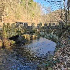 Sandstone arch bridge over the Kirnitzsch River at Lichtenhain Waterfall