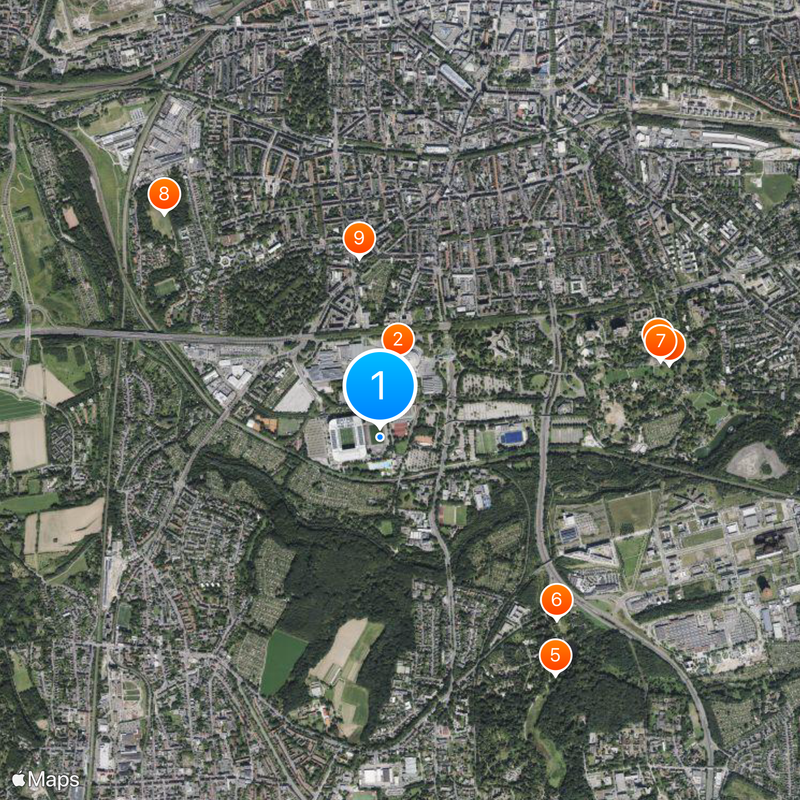 Stadion Rote Erde Mappa