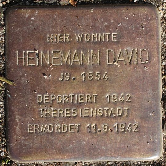 Stolperstein dedicated to Heinemann David