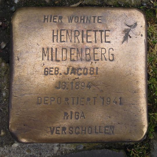 Stolperstein à la mémoire de Henriette Mildenberg
