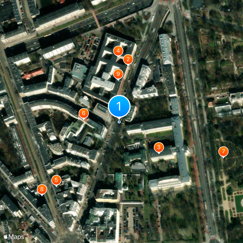 Aleja Szucha in Warsaw Map