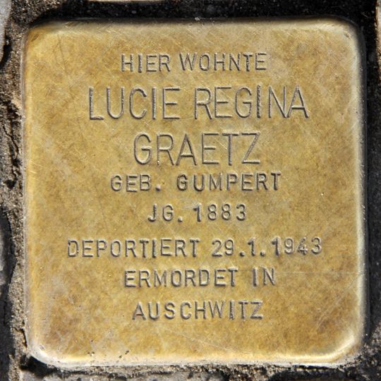 Stolperstein à la mémoire de Lucie Regina Graetz