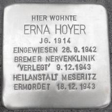 Stolperstein dedicated to Erna Hoyer