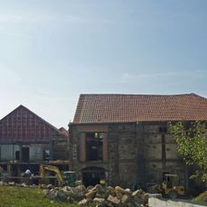 Hexenburg; Ziegelei mit Zufahrt und Schornstein Zur Hexenburg 2