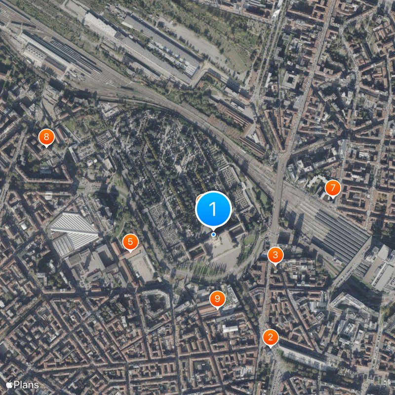 Monumental cemetery of Milan Mapa