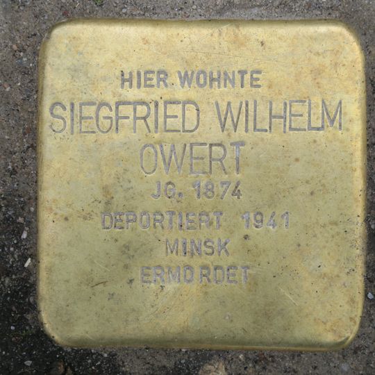 Stolperstein dedicated to Siegfried Wilhelm Owert