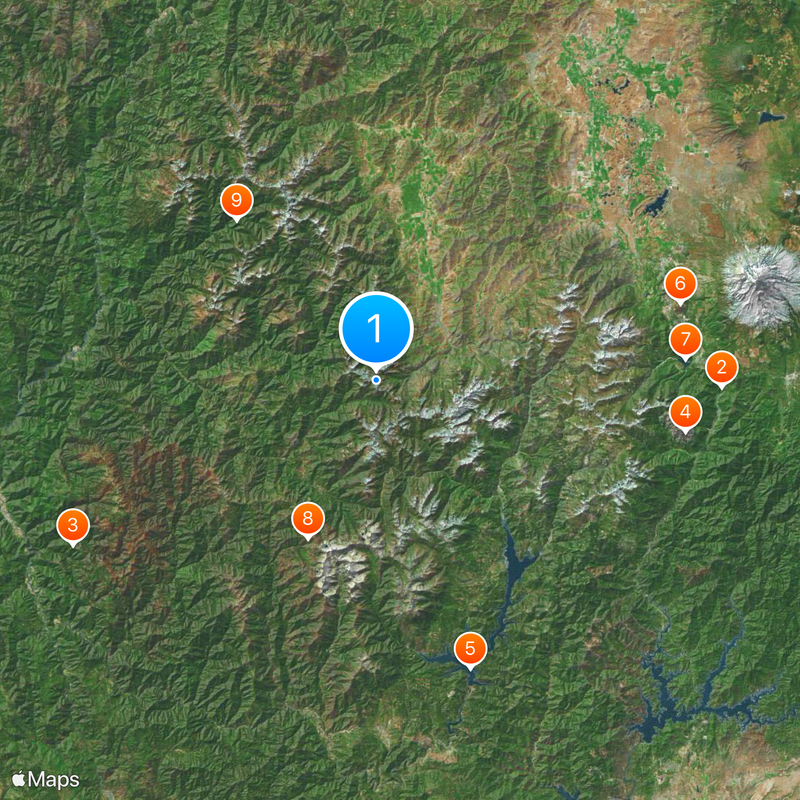 Klamath Mountains Map