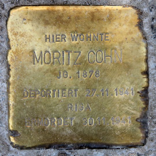 Stolperstein dedicated to Moritz Cohn