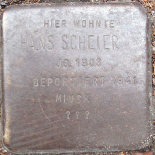 Stolperstein en memoria de Hans Scheier