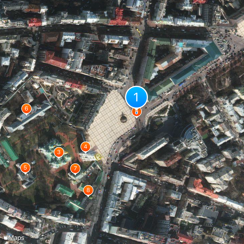 Monument to Bohdan Khmelnytsky in Kyiv Map