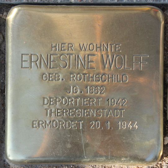 Stolperstein dedicated to Ernestine Wolff