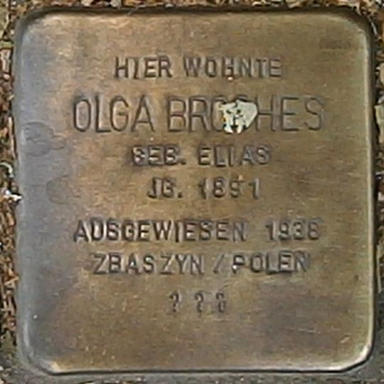Stolperstein dedicated to Olga Broches