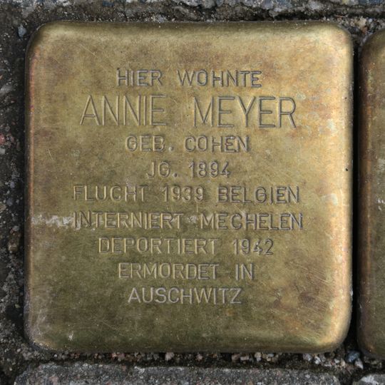 Stolperstein dedicated to Annie Meyer