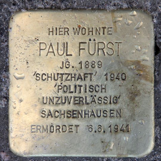 Stolperstein für Paul Fürst