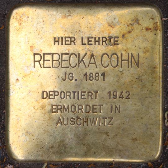 Stolperstein dedicated to Rebecka Cohn
