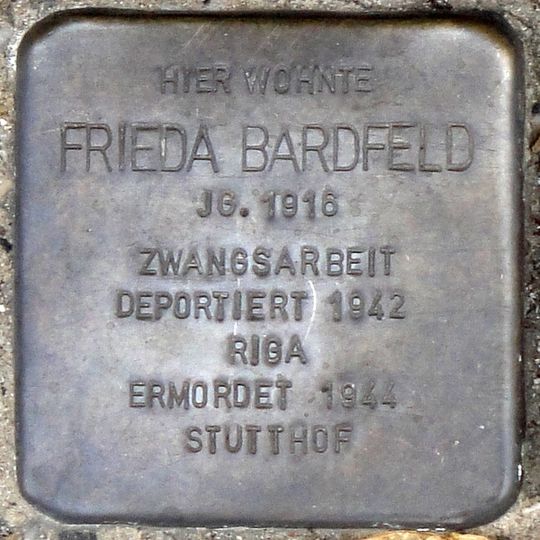 Stolperstein em memória de Frieda Bardfeld