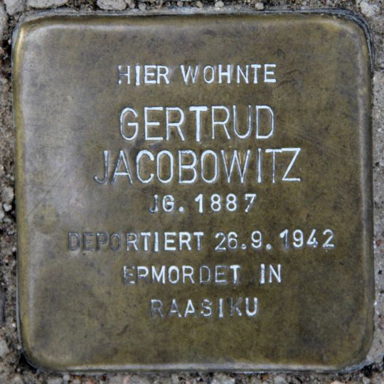 Stolperstein dedicated to Gertrud Jacobowitz