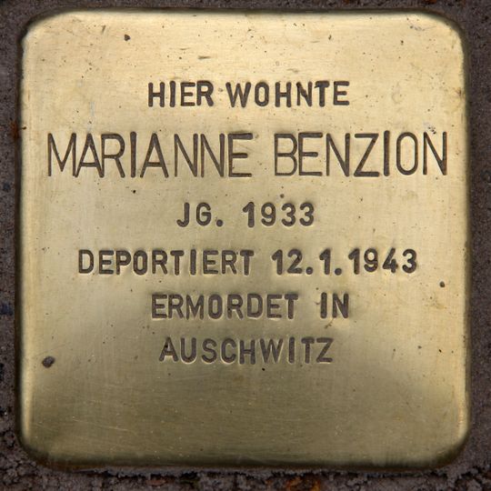Stolperstein dedicated to Marianne Benzion