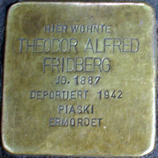 Stolperstein en memoria de Theodor Alfred Fridberg